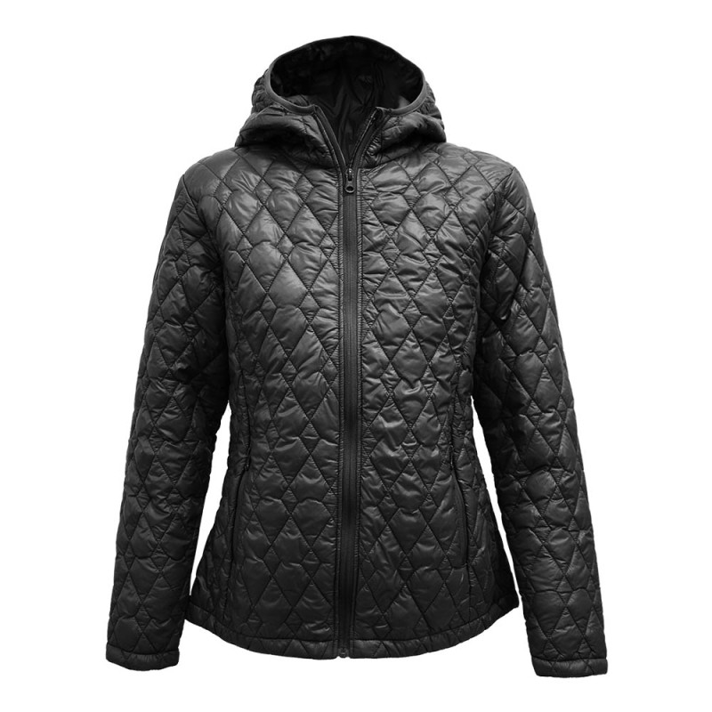 Bella Quilted Polyfiber Jacket with Hood – Black Quilted Winter Jacket for Everyday Wear 0