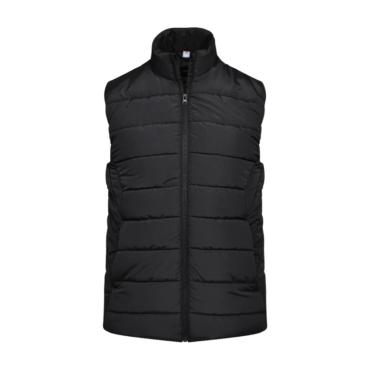 Classic Puffer Half Jacket – Black Quilted Sleeveless Winter Jacket with High Collar and Front Zip 0