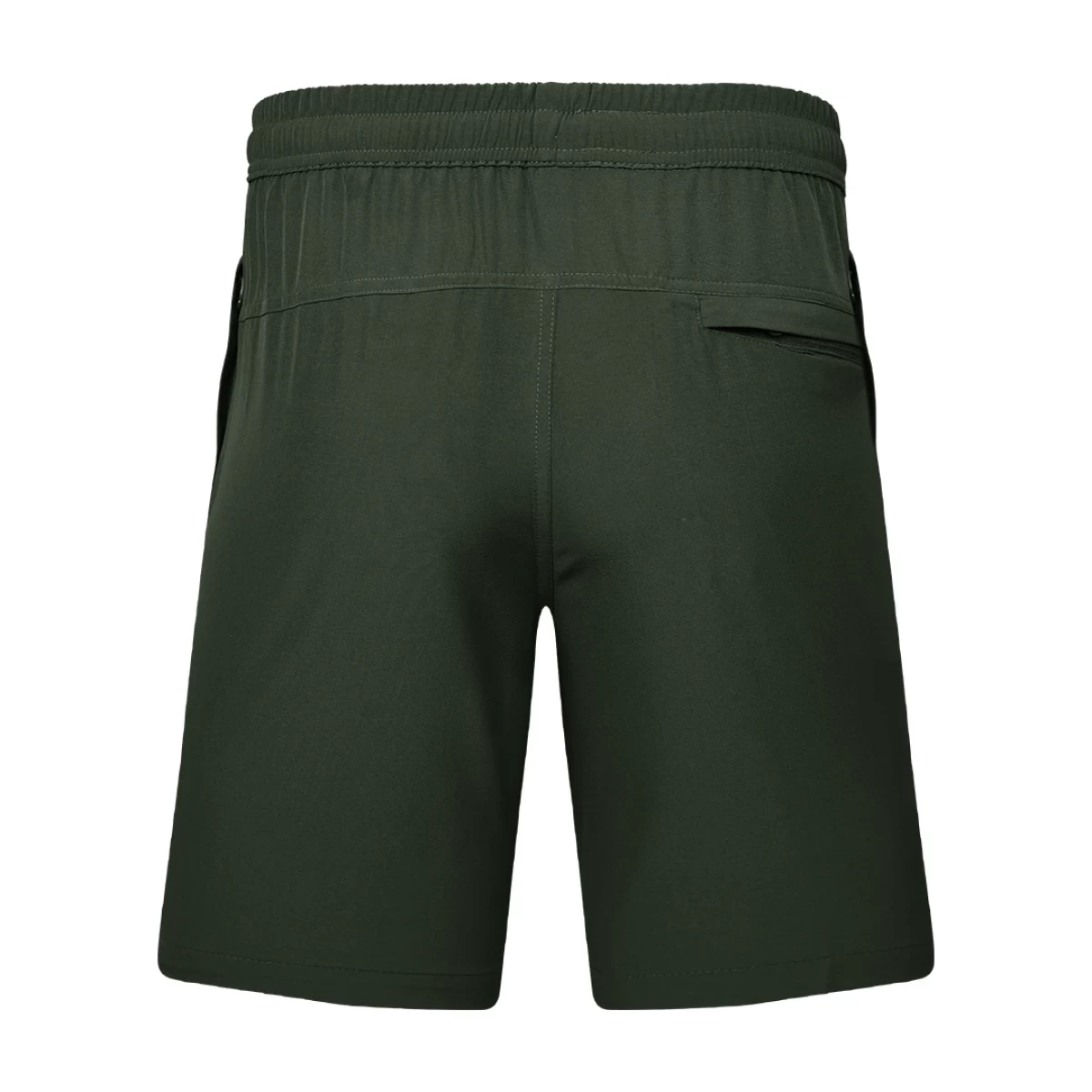Detail shot of a man wearing comfortable grey-blue KTM CTY Aerfofit half pants, shorts, featuring a secure zip pocket and small side slits at the hem for ease of movement 3