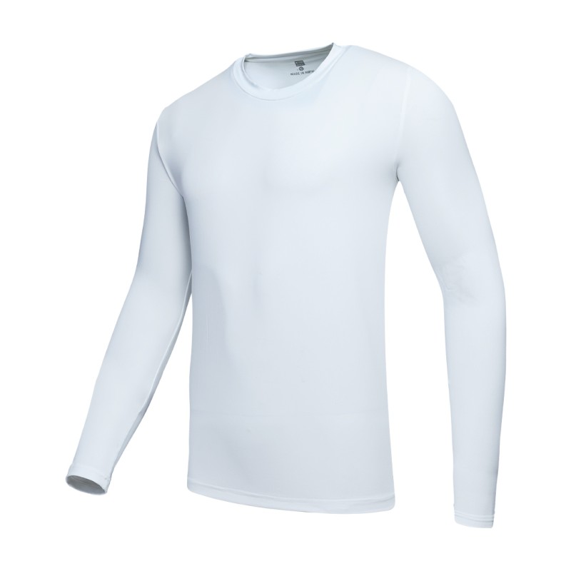A solid white KTM CTY Classic Long Sleeve Crew neck t-shirt featuring a clean, minimalist fit, designed as lightweight and breathable summer wear. 2