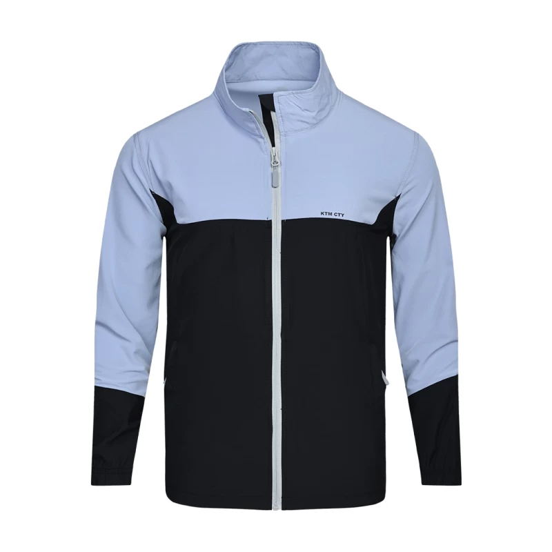 KTM CTY Green and Navy Color-Block Windcheater Jacket with Full-Zip Front and Stand Collar 1