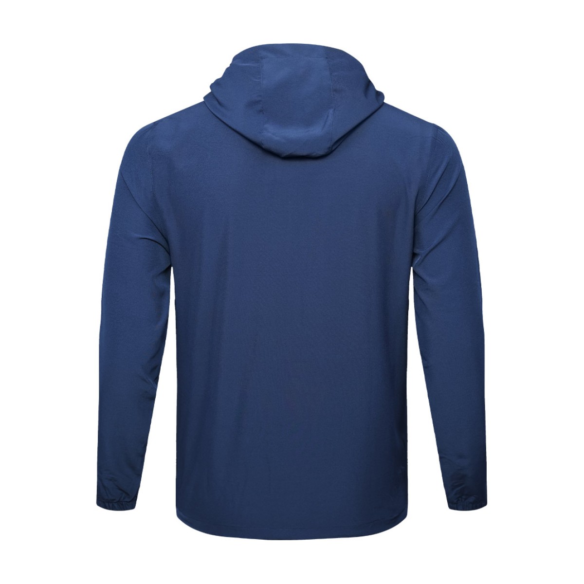 Male model wearing a light grey KTM CTY Swiftlayer Summer Wear Windcheater, a lightweight zip-up Windguard jacket featuring a hood, elastic cuffs, men's windproof windcheater for bike riding 3