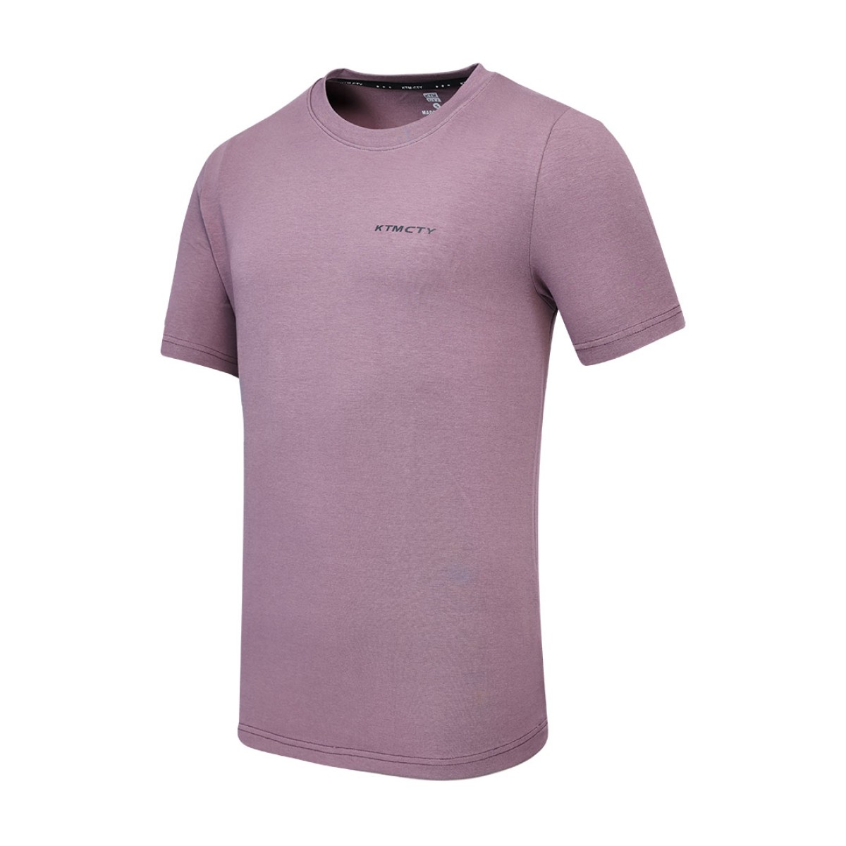 A close-up shot of the mid dark blue green KTMCTY Foundation Tee tshirt. The fine texture of the breathable cotton fabric is visible, along with the clean stitching of this essential summer wear t-shirt. 3