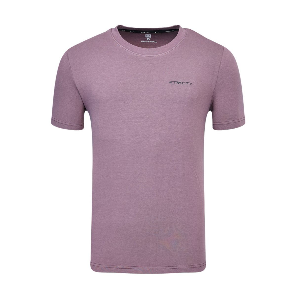 A close-up shot of the mid dark blue green KTMCTY Foundation Tee tshirt. The fine texture of the breathable cotton fabric is visible, along with the clean stitching of this essential summer wear t-shirt. 1