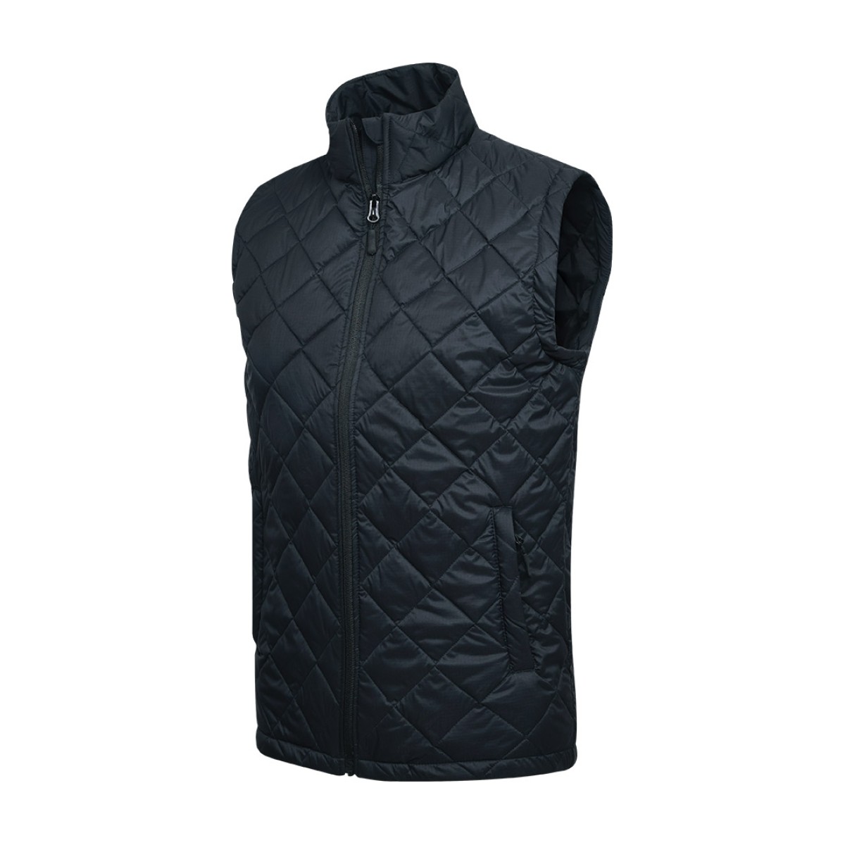 KTMCTY Black Quilted Half Jacket with High Collar and Full Zip Front for Winter Wear 0