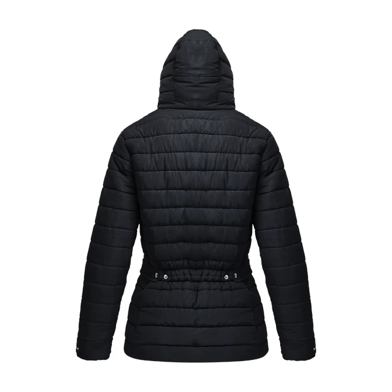 KTM CTY Stella Template Parka Jacket in black with hood and quilted design for winter wear 0