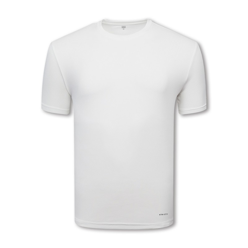 A solid white KTM CTY Unisex Half Sleeve crew neck t-shirt featuring a clean, minimalist design with a small discreet logo on the bottom hem.