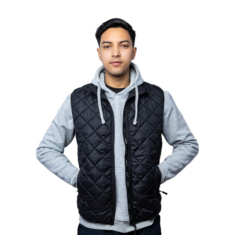 Unisex Quilted Polyfiber Half Jacket (KUPHJ45447) | Winter Wear