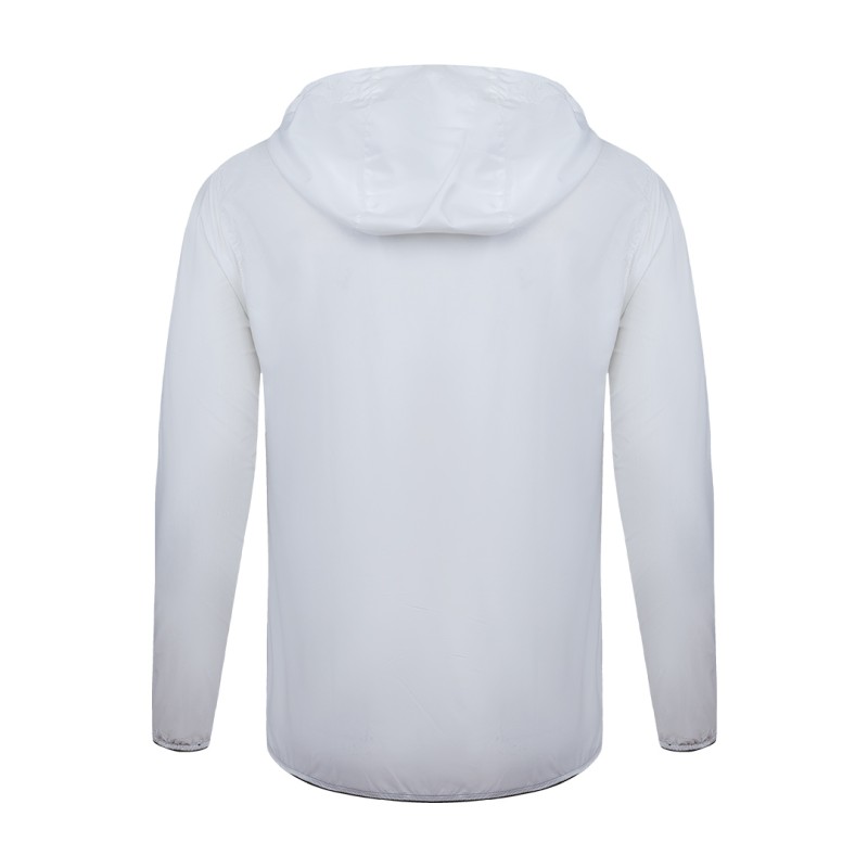 Front view of the red KTM CTY lightweight Unisex Summer Wear Windcheater, windbreaker Jacket with black zipper details, worn by a male model 2