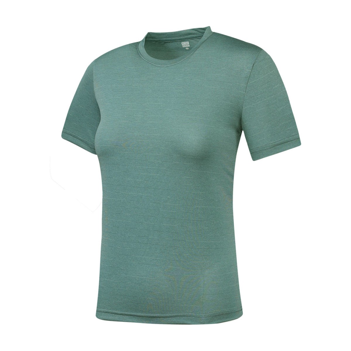 A sage green women's round neck short-sleeve t-shirt designed for summer wear 0