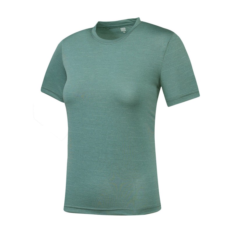A sage green women's round neck short-sleeve t-shirt designed for summer wear 0